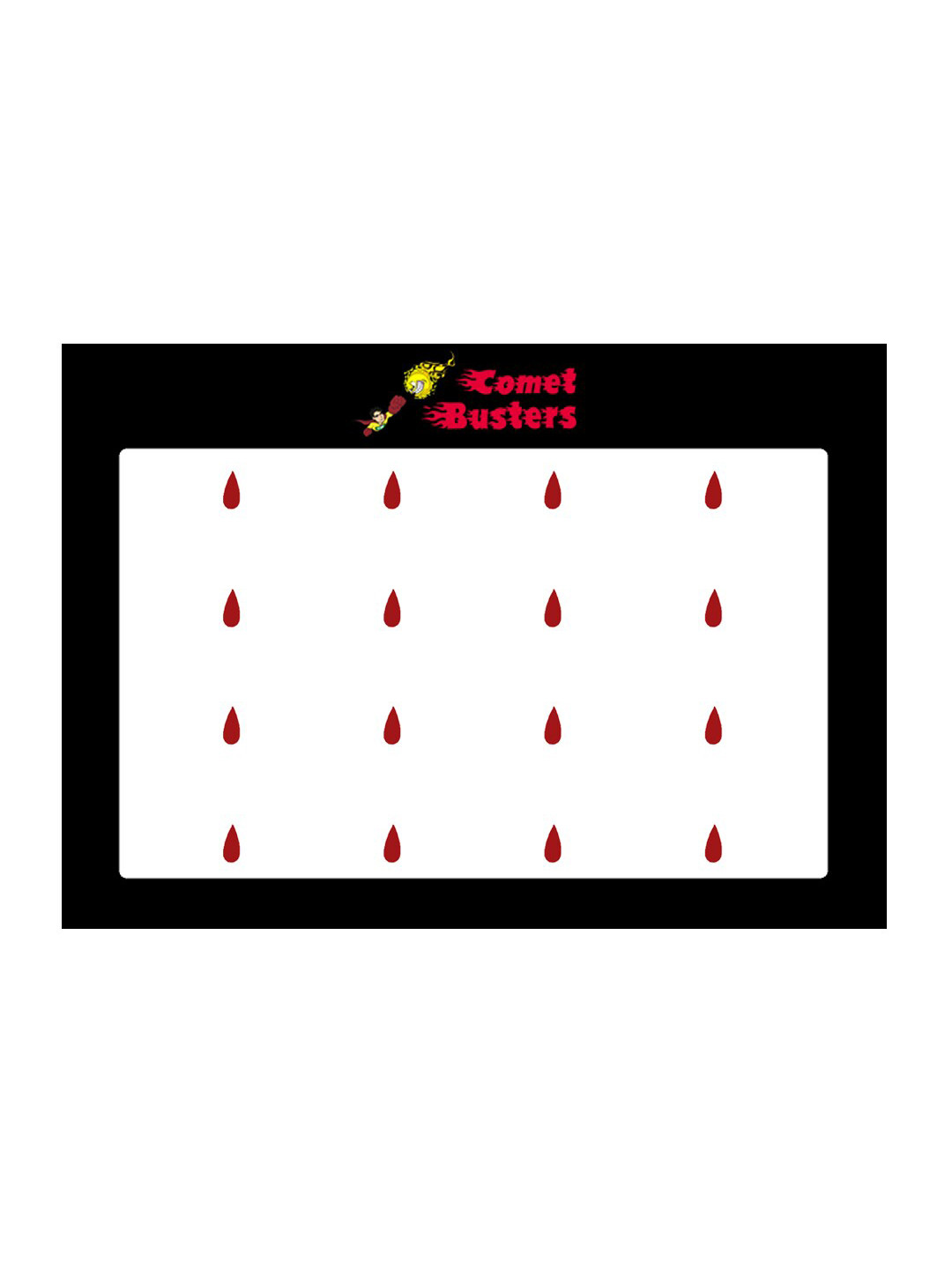 Comet Busters 16 Pcs Reusable Teardrop-Shaped Designer Bindis - Red