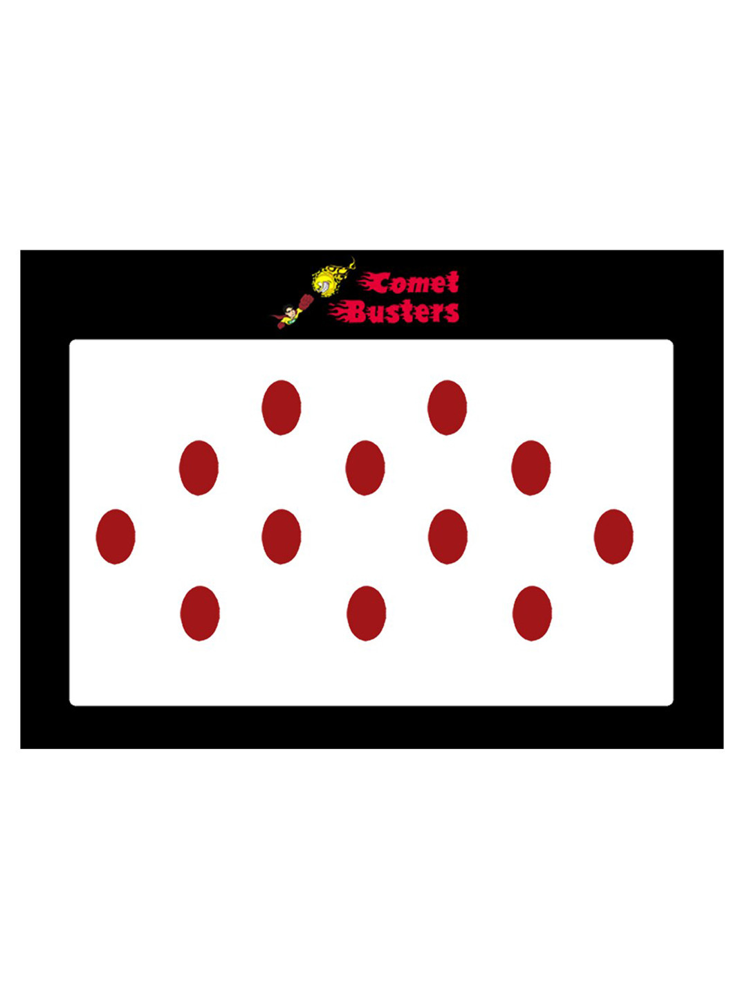 Comet Busters 12 Pcs Reusable Designer Oval Bindis - Red