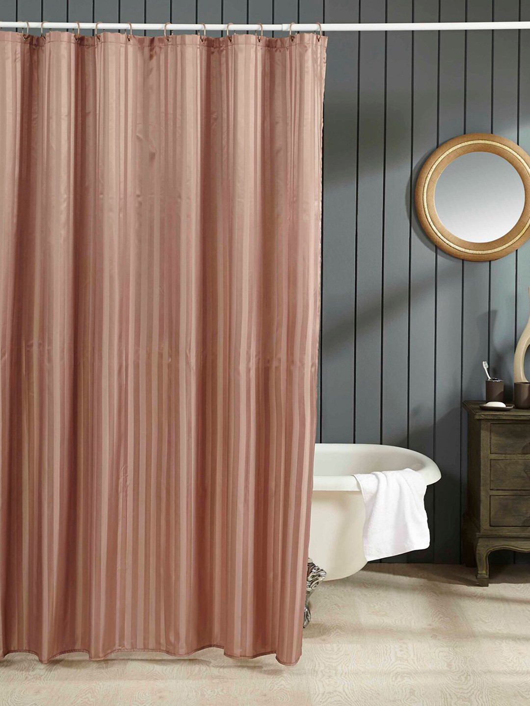 OBSESSIONS Striped Water Repellent Shower Curtain