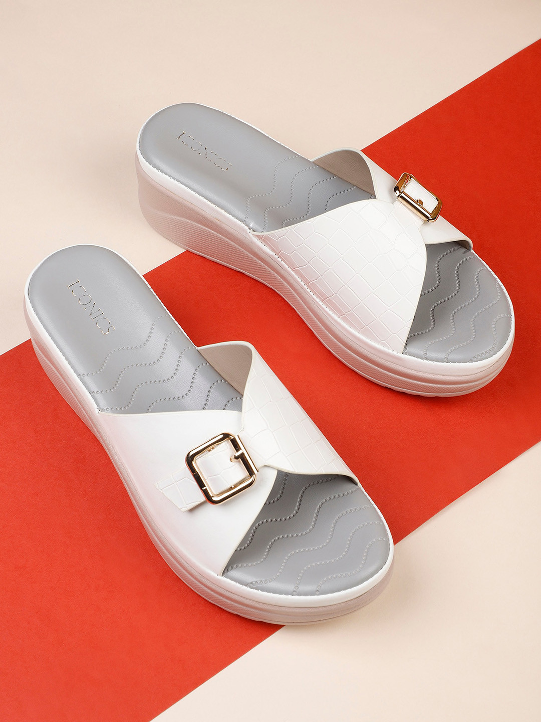 ICONICS Wedge with Buckles Sandal Heels