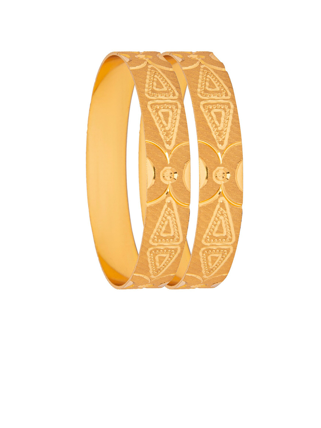 Shining Jewel - By Shivansh Set of 2 Gold-Plated Bridal Textured Design Traditional Bangles