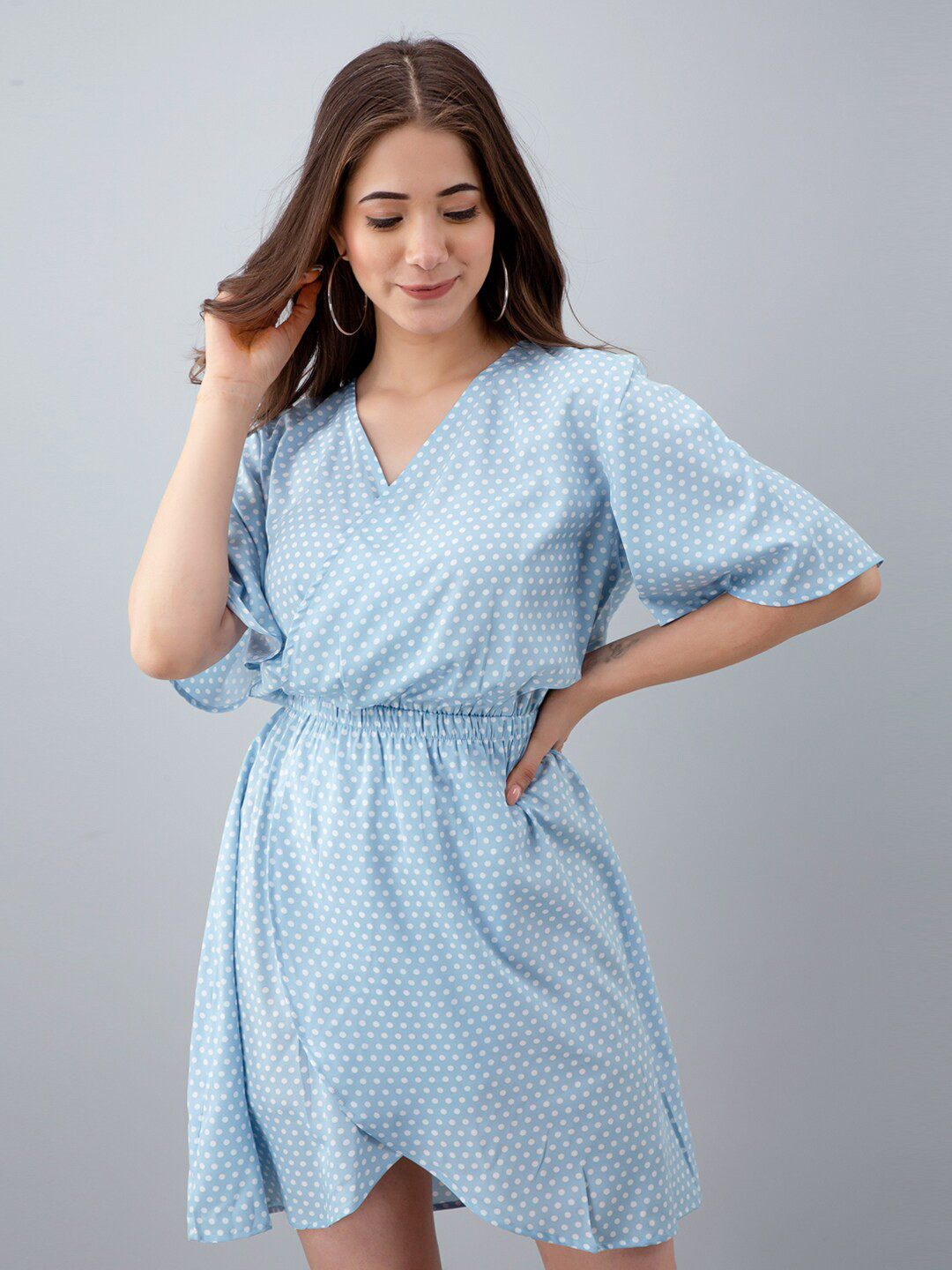 Fuchsia  Women Crepe Wrap Dress