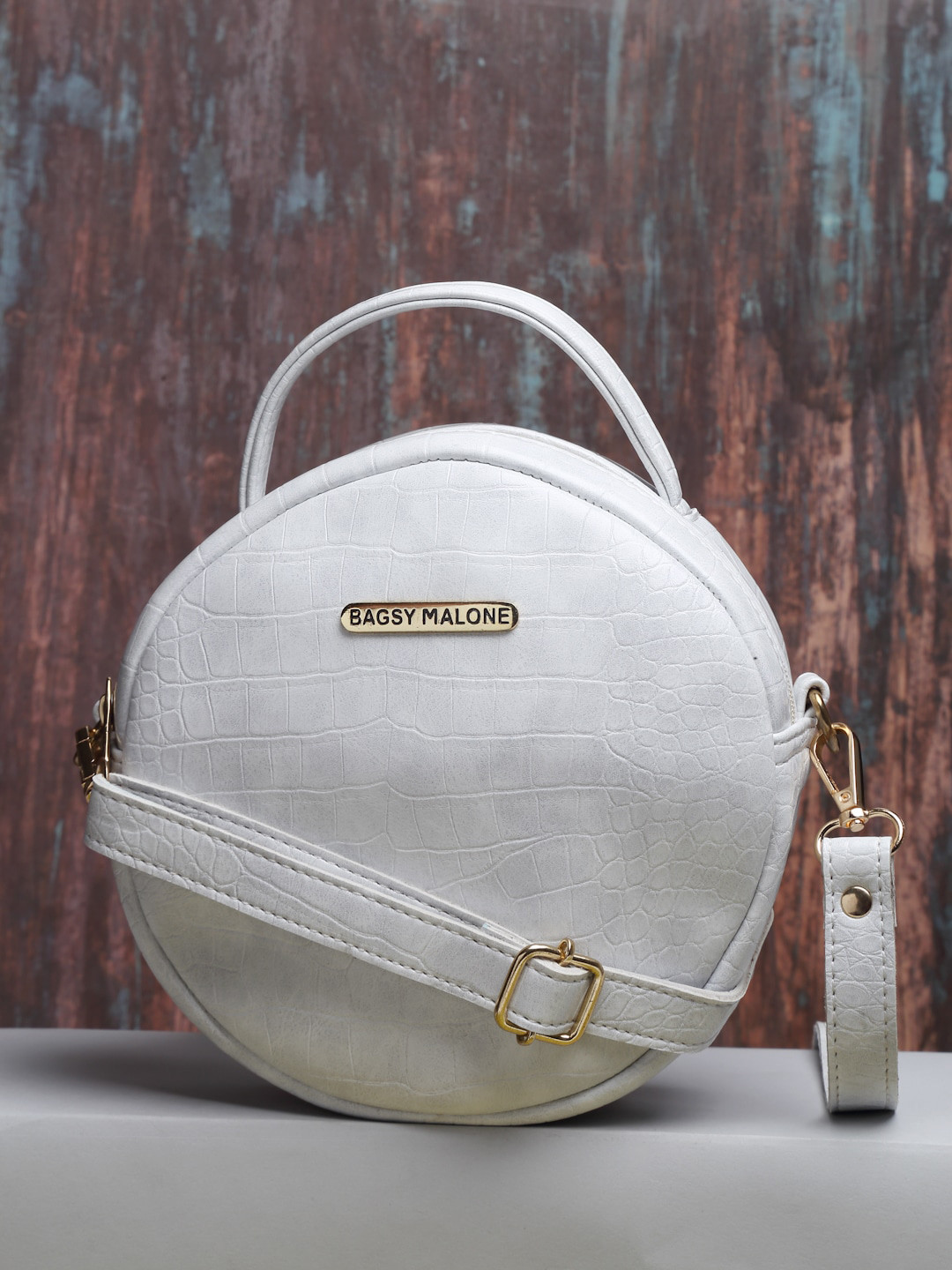 Bagsy Malone Woman Grey PU Animal Print Full Moon Sling Bag