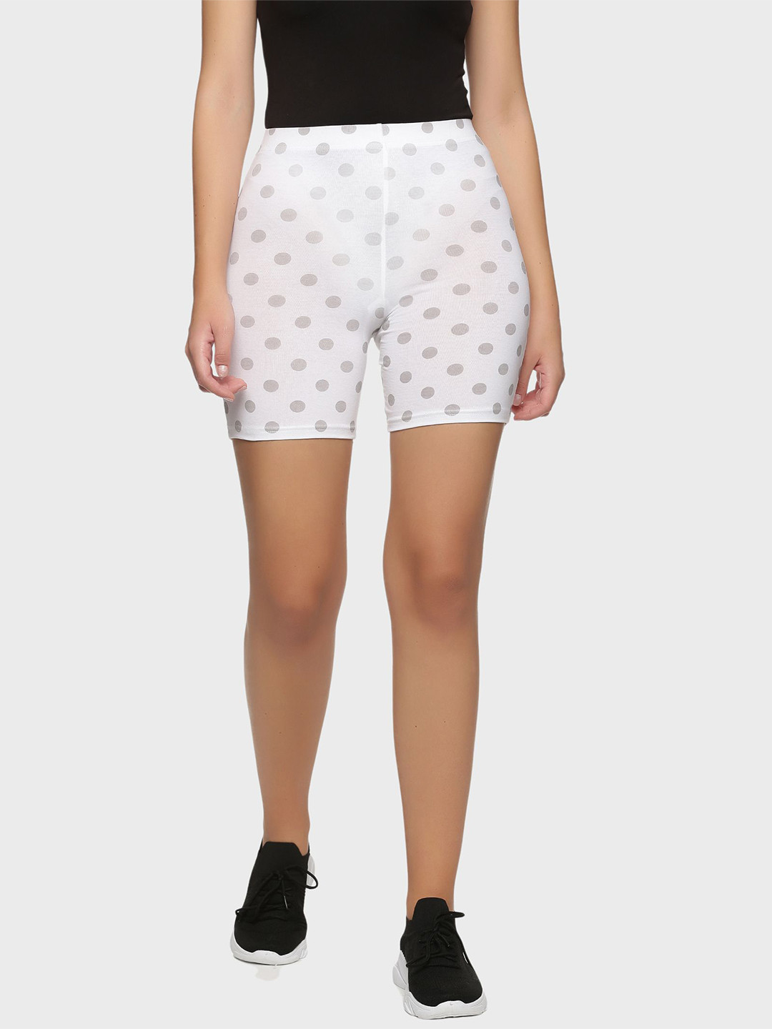 Outflits Women Printed Skinny Fit Cotton Cycling Shorts