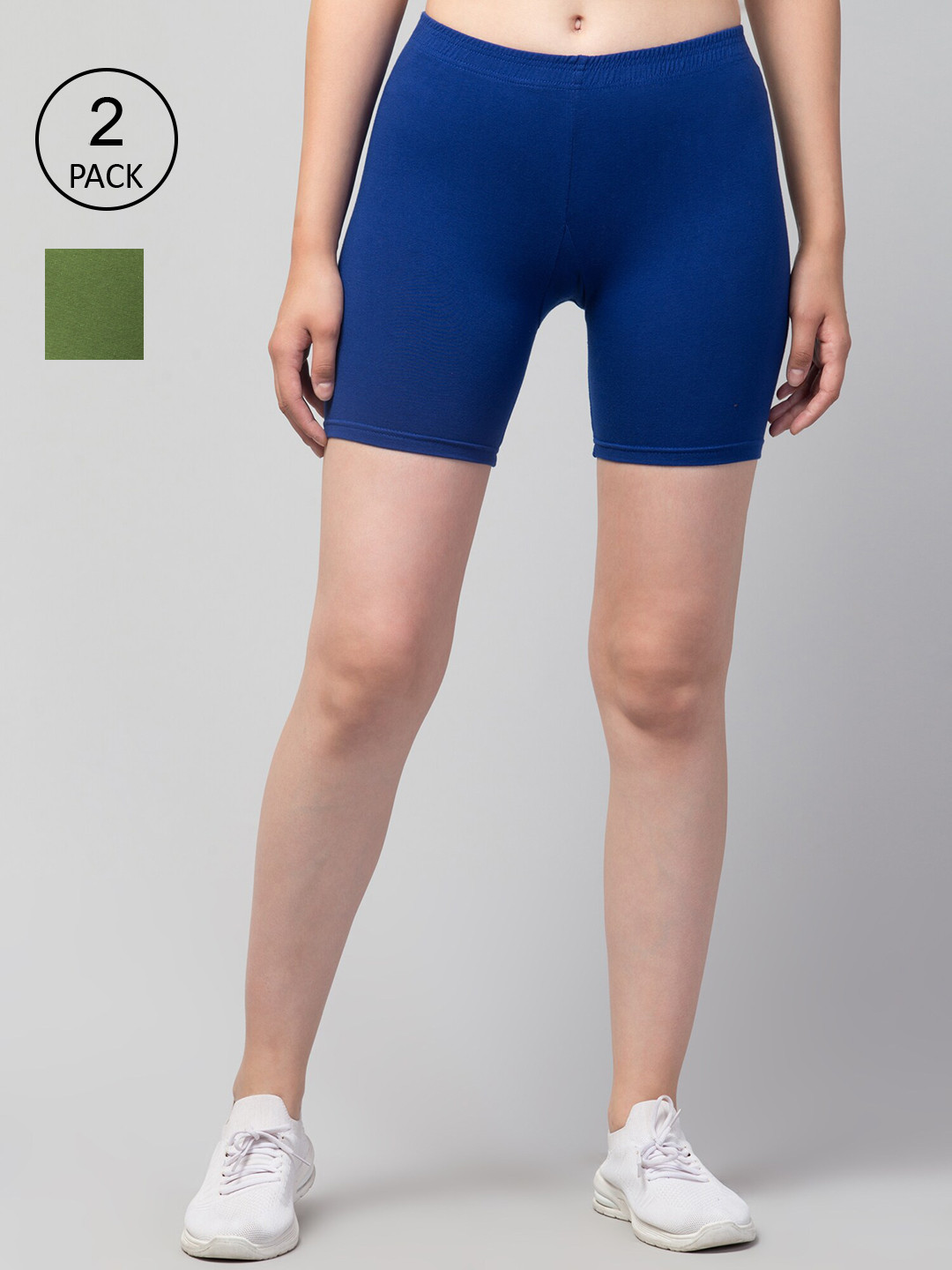 Apraa & Parma Women Pack Of 2 Slim Fit Cotton Cycling Shorts