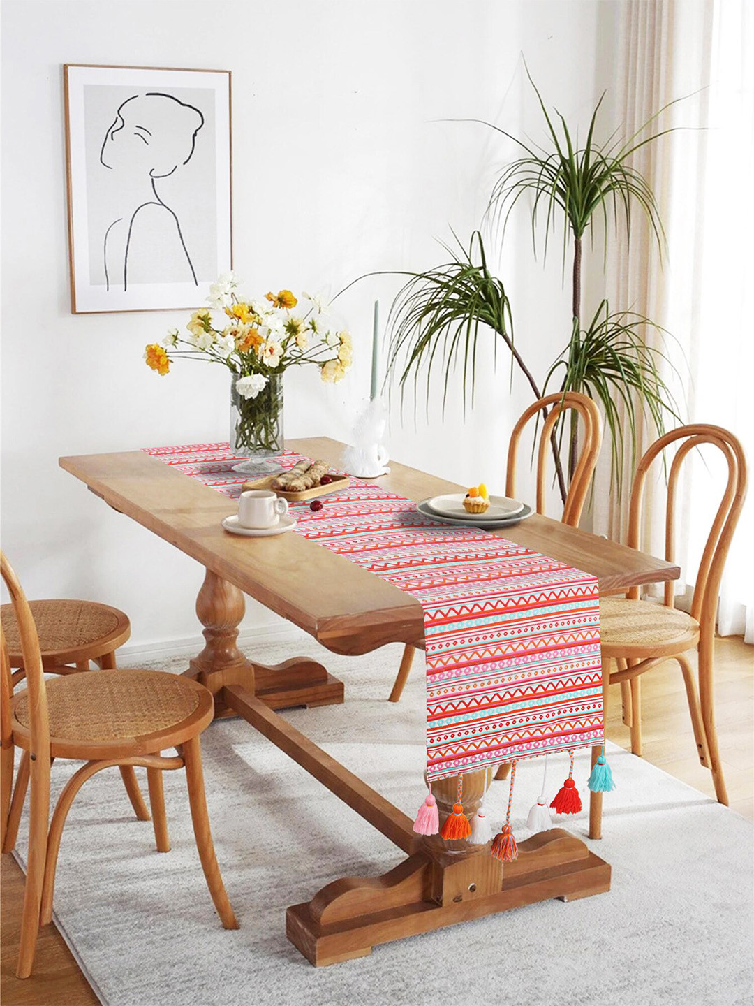 Mezposh 6 Seater Geometric Rectangular Table Runner