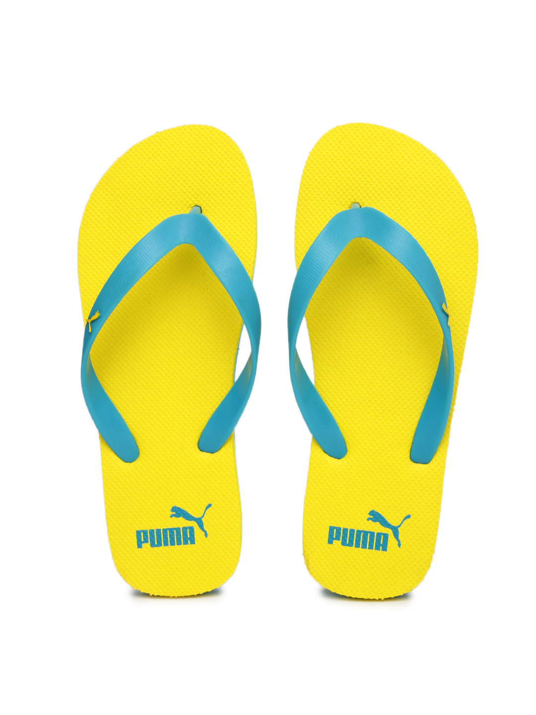 puma yellow flip flops