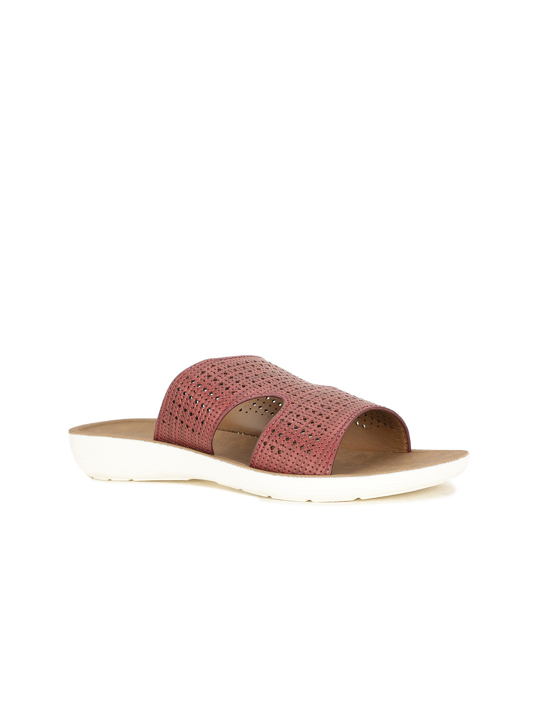 Bata Women Textured Open Toe Flats with Laser Cuts