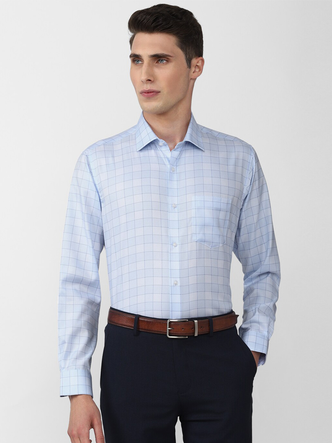 Van Heusen Men Cotton Regular Fit Checked Formal Shirt