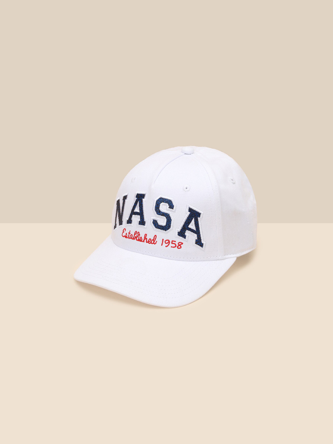 Free Authority Men White & Blue NASA Embroidered Baseball Cap