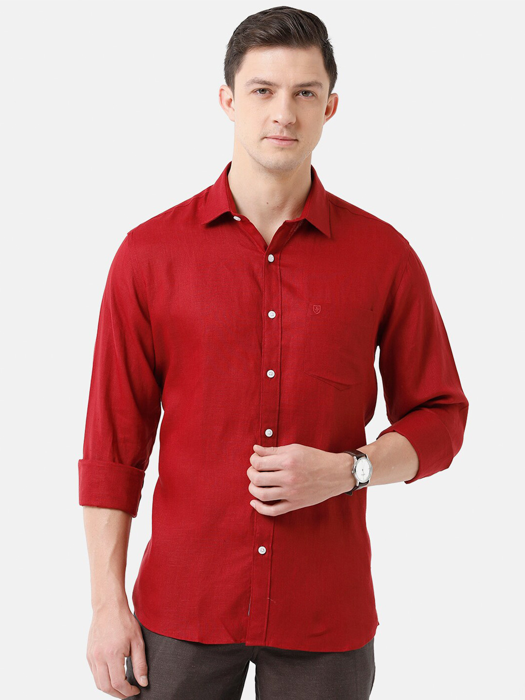 Linen Club Men Sustainable Casual Regular Fit Linen Shirt