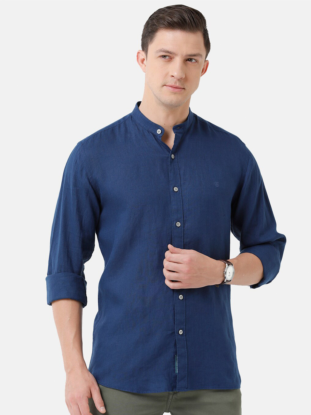 Linen Club Men Solid Regular Fit Sustainable Casual Linen Shirt
