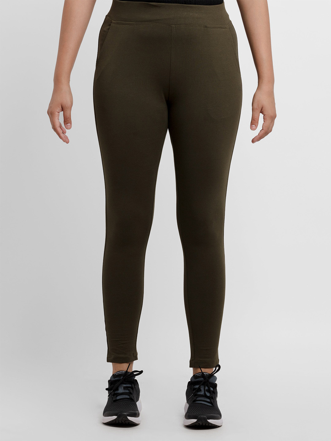 Status Quo Women Olive Green High-Rise Jegging - Skinny Fit