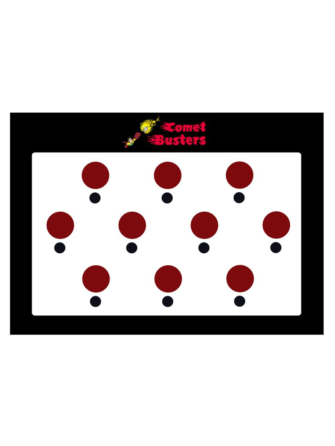 Comet Busters 10 Pcs Reusable Designer Round Bindis - Maroon & Black