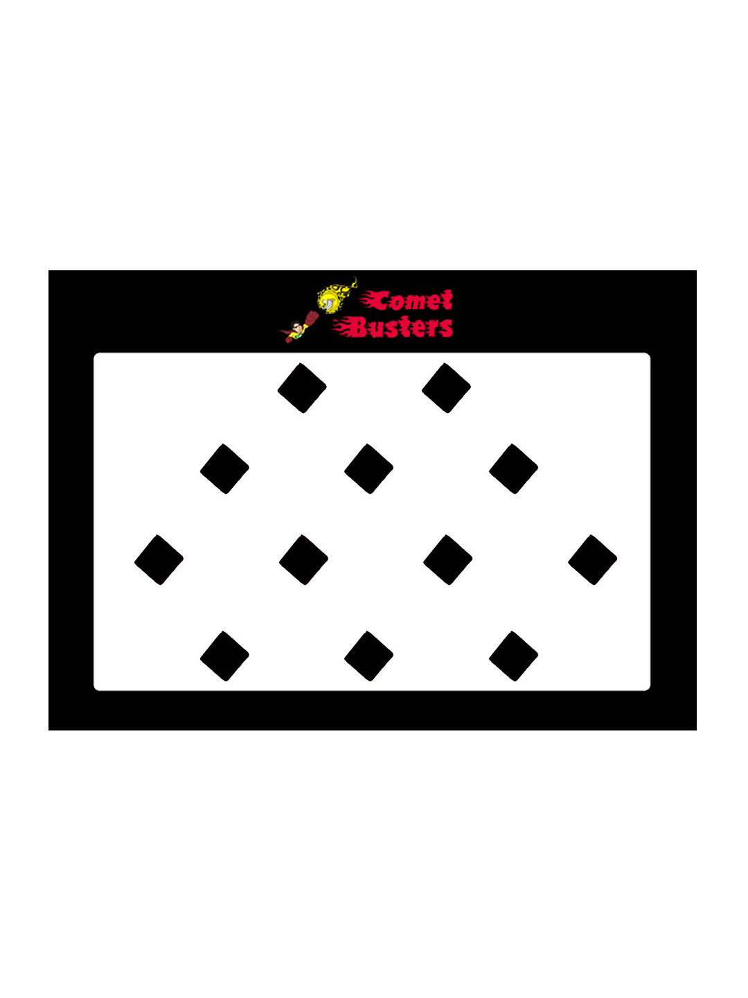 Comet Busters 12 Pcs Reusable Diamond-Shaped Designer Bindis - Black