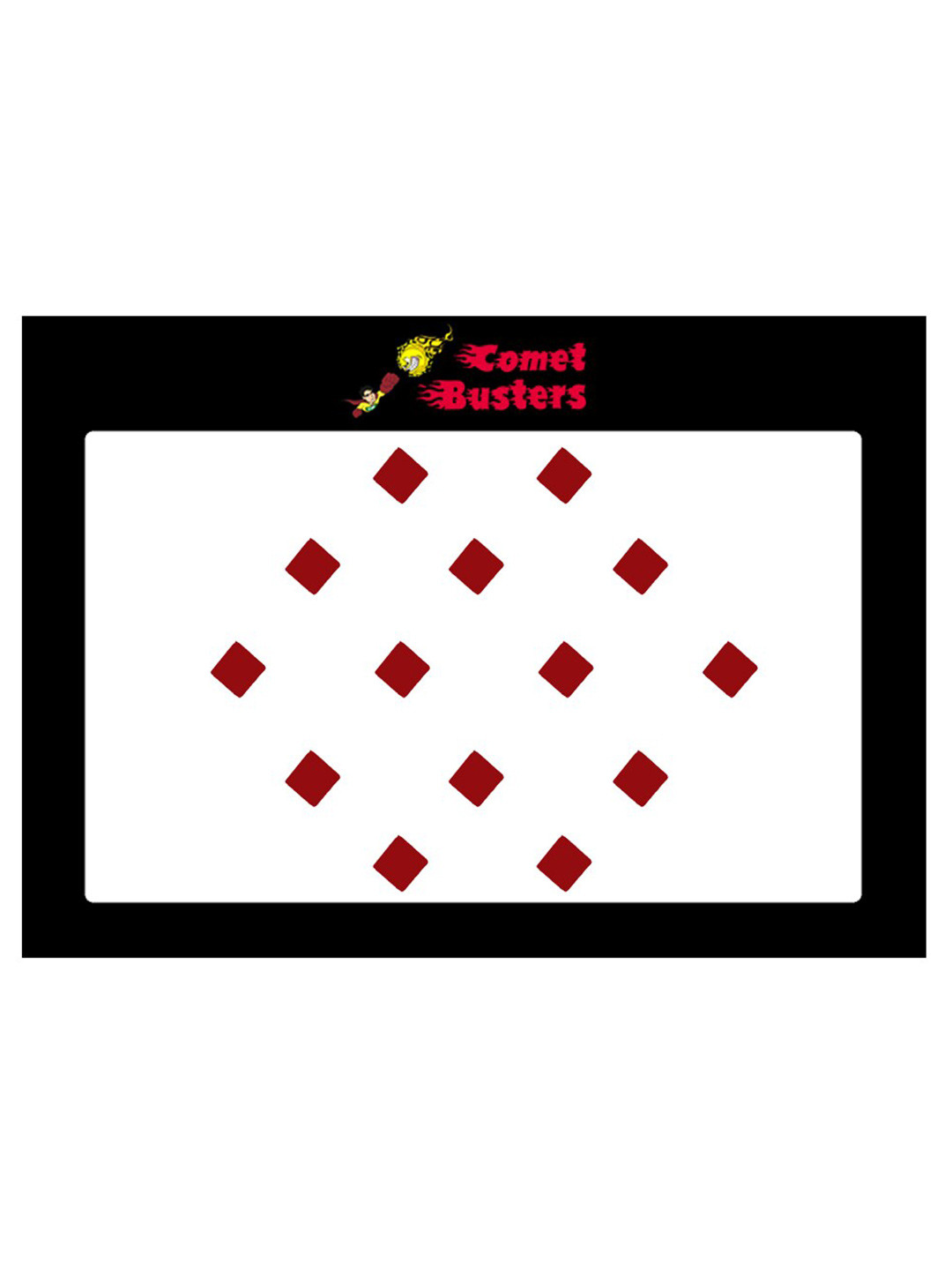 Comet Busters 14 Pcs Reusable Diamond-Shaped Designer Bindis - Red