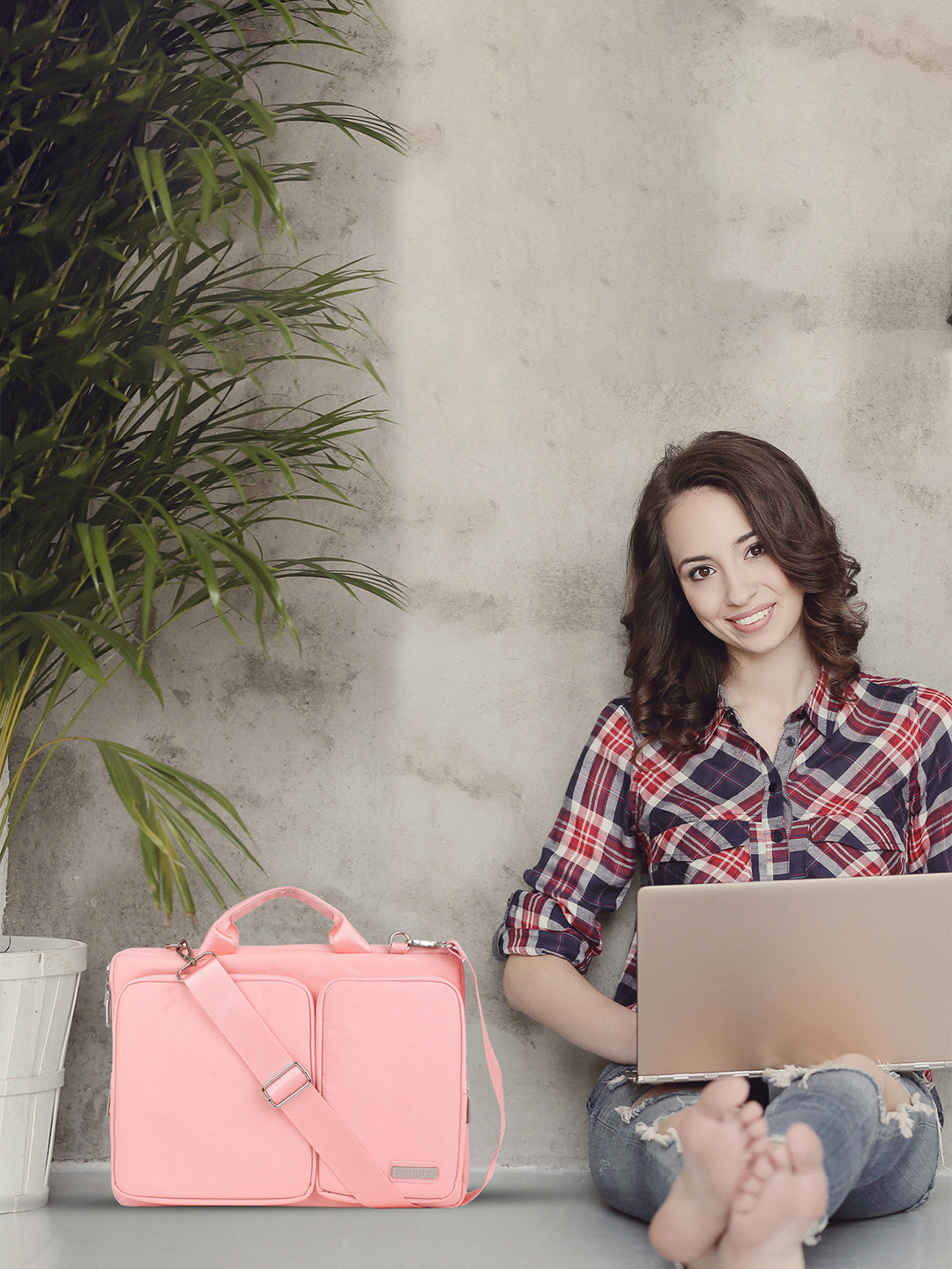 PROBUS Unisex Orange & Grey Laptop Bag