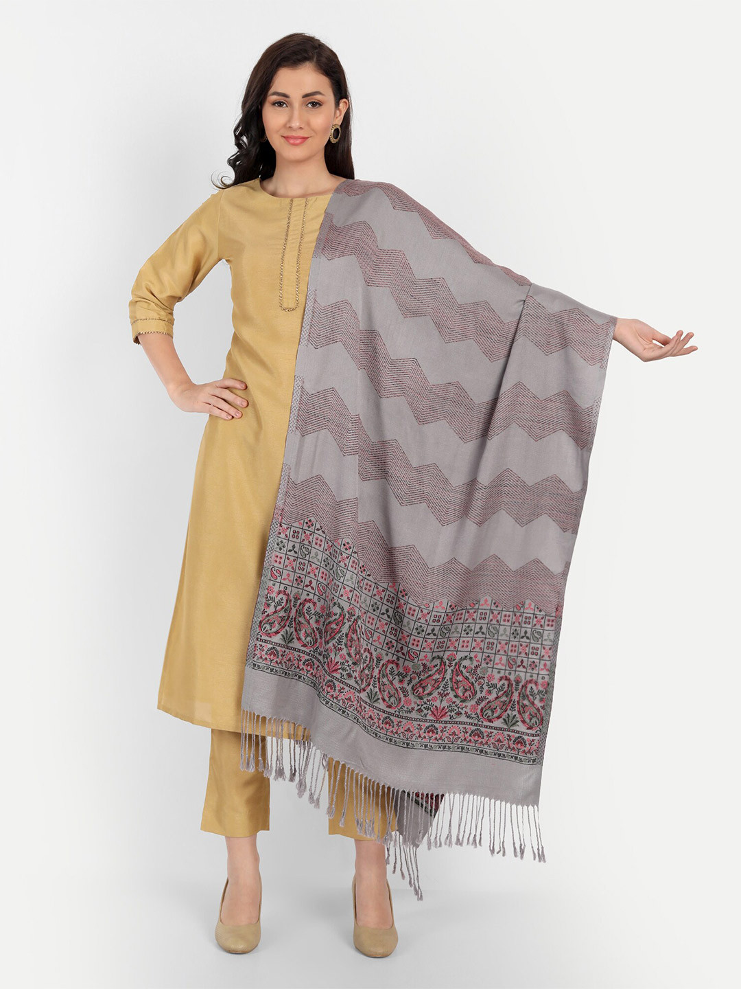 HK colours of fashion Women Woven Design Stole