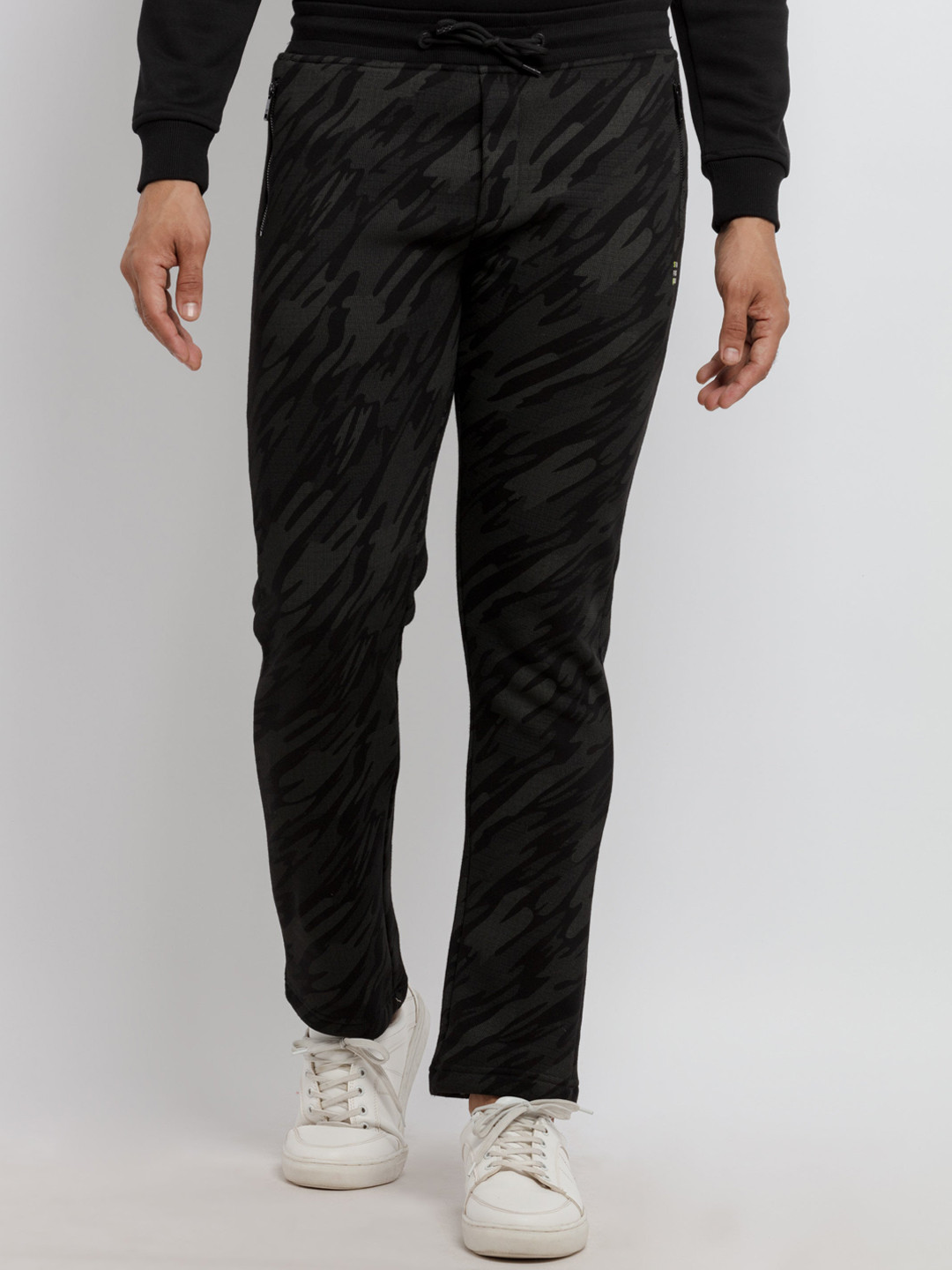Status Quo Men Black Self-Designed Track Pants