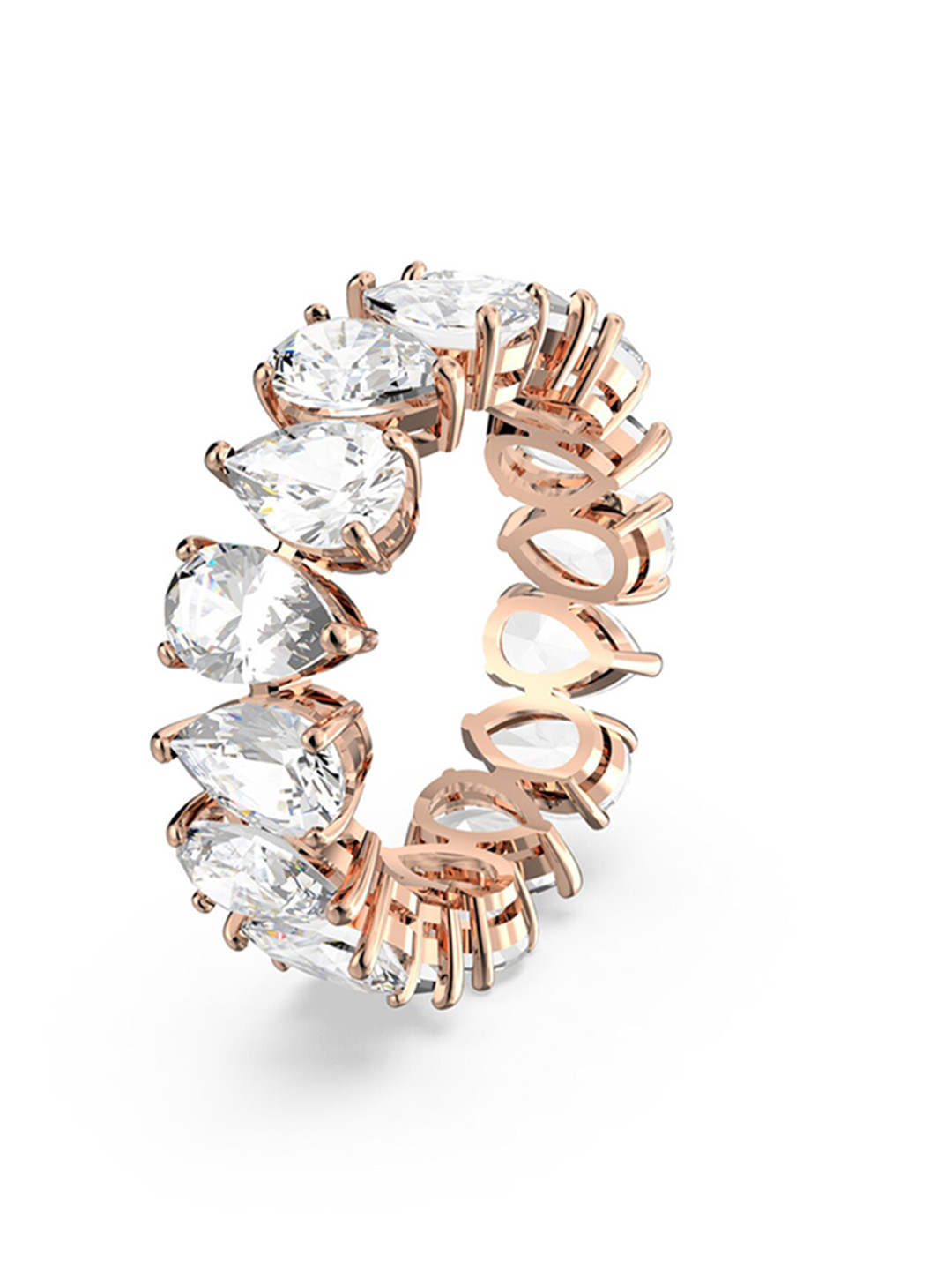 SWAROVSKI Rose Gold-Plated White Crystal Studded Finger Ring