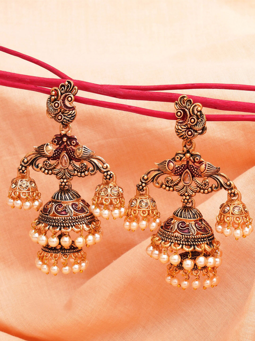 KARATCART Contemporary Jhumkas Earrings