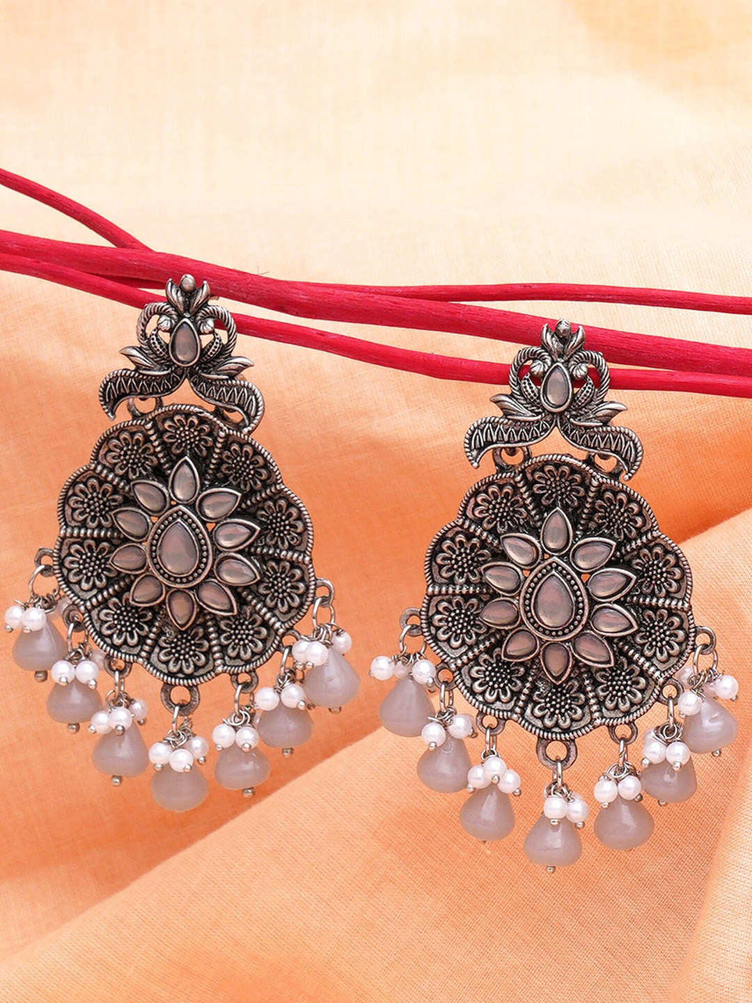 KARATCART Floral Drop Earrings