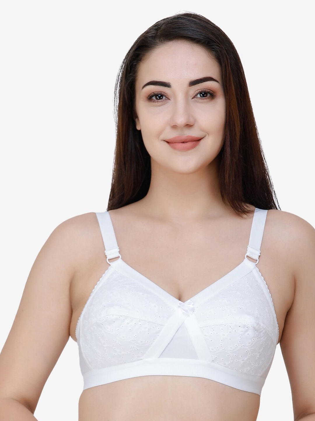 Buy Kalyani Pack of 2 Non Padded Cotton Minimizer Bra - White