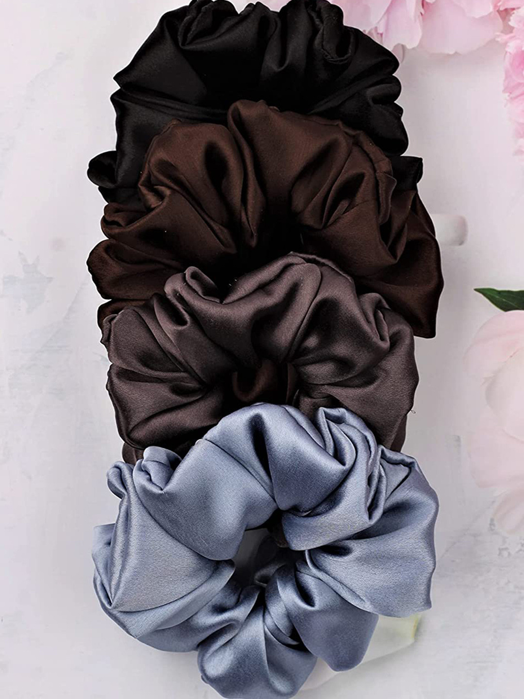 CHANDERKASH Set Of 4 Satin Fabric Hair Rubber Band