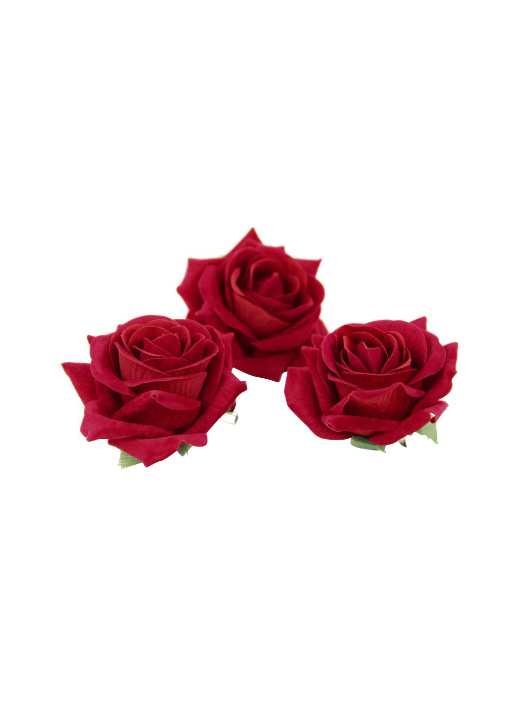 CHRONEX Set Of 6 Red Rose Flower Hair Clip