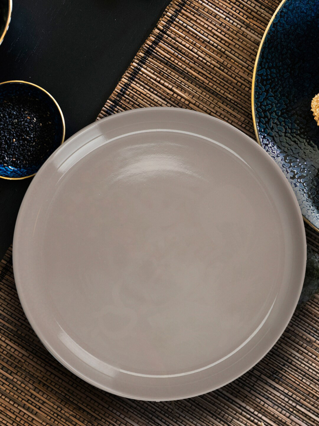MIKASA Brown Dishwasher & Microwave Safe Ceramic Glossy Dinner Plate