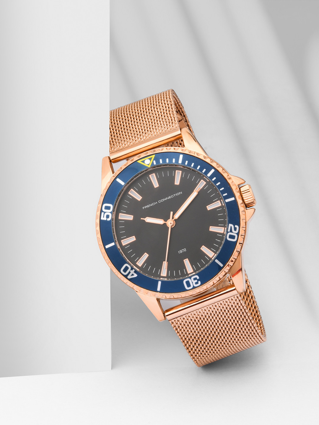 French Connection Men Dial & Stainless Steel Bracelet Style Straps Analogue Watch FCE23RGM