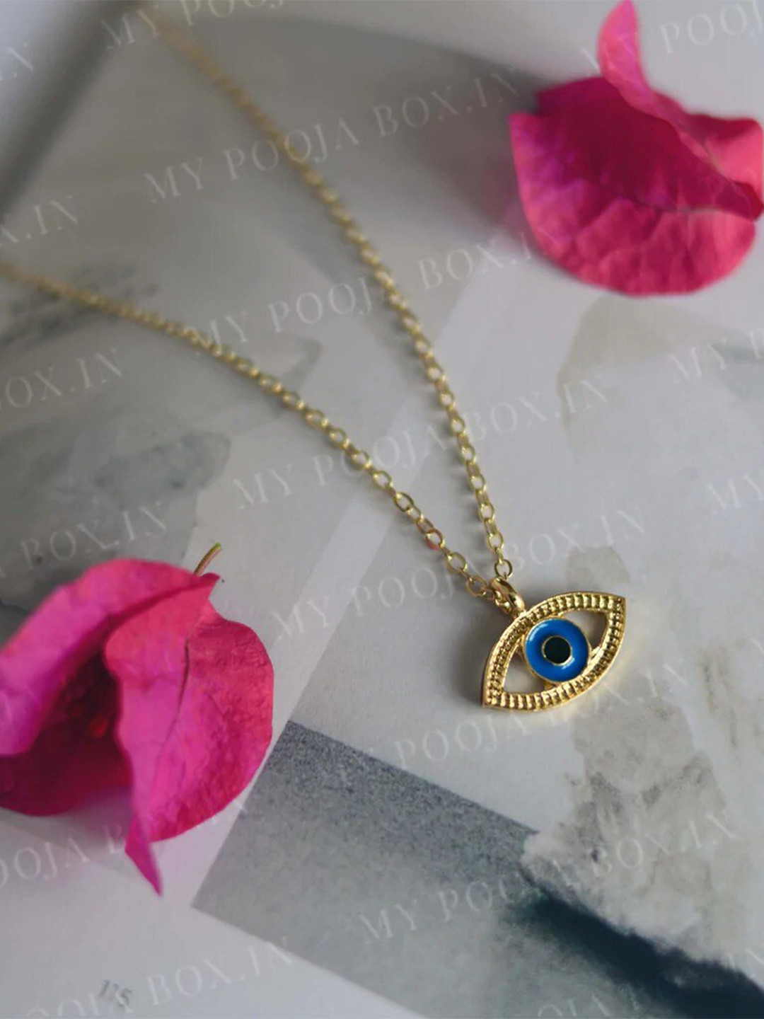 Pinapes Unisex Gold-Toned & Blue Gold-Plated Enamelled Chain