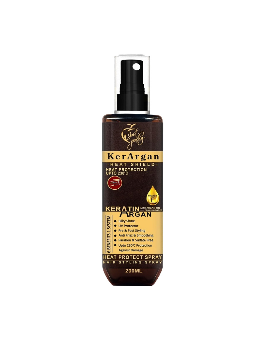 Just Peachy Keratin & Argan Oil Heat Protect Hair Styling & Detangling Spray 200 ml
