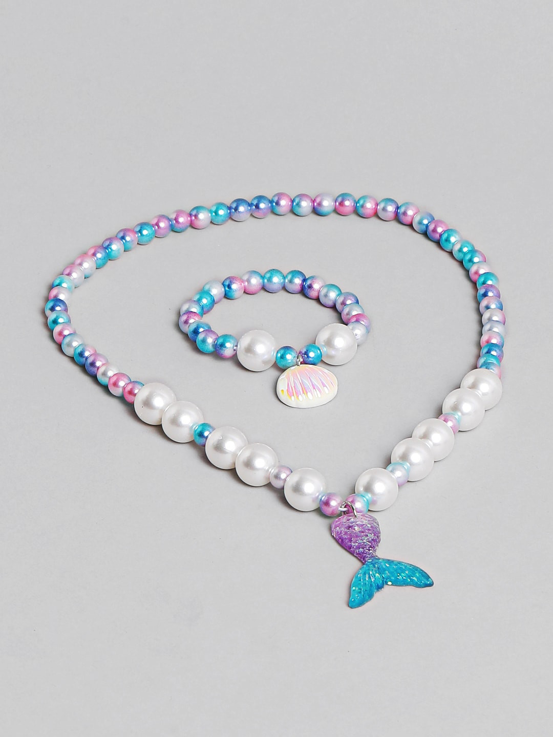 EL REGALO Girls Pearls Beaded Mermaid Theme Jewellery Set