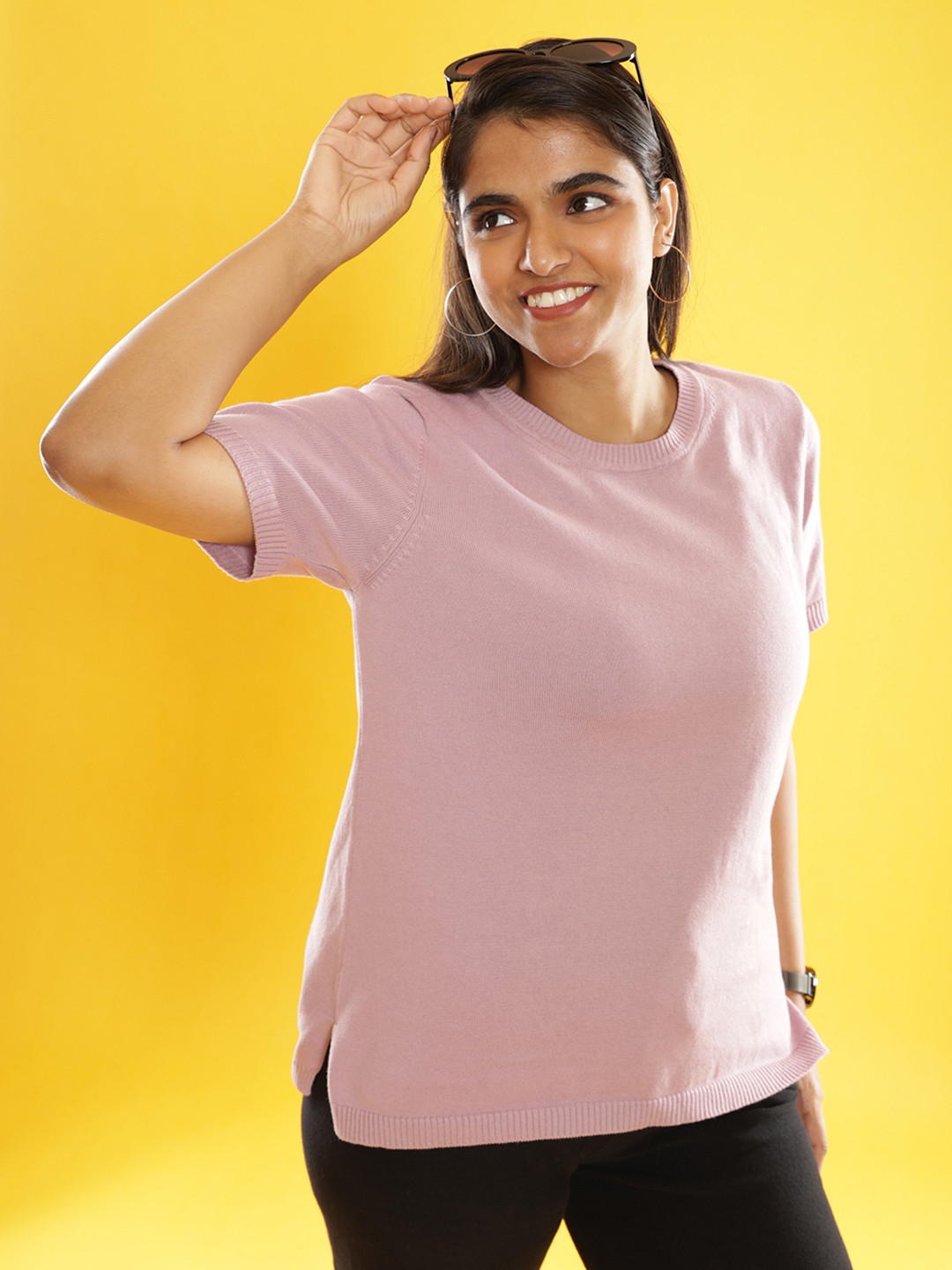 Blissclub Women At Ease Cotton Knit Half Sleeve Top