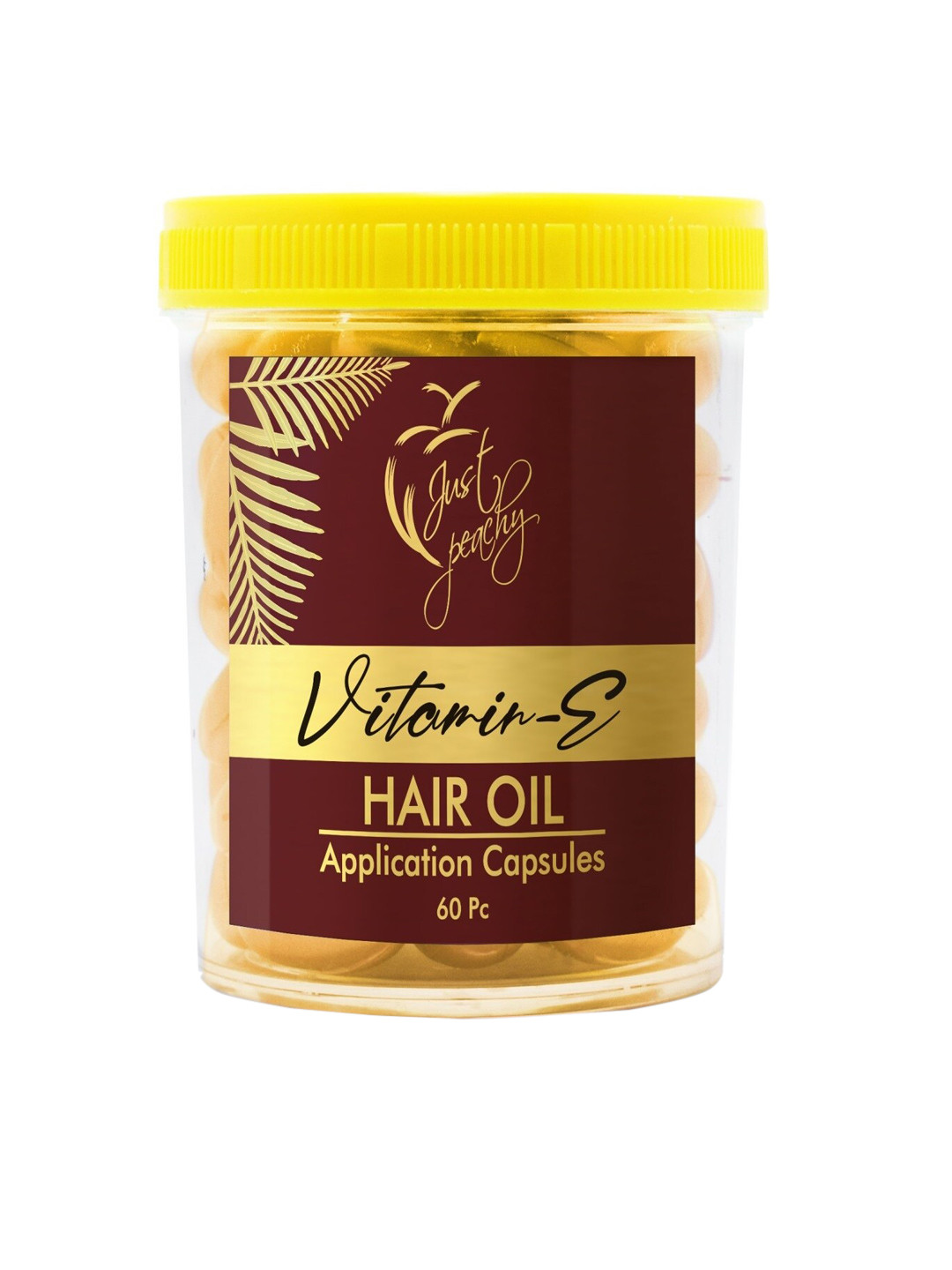 Just Peachy Vitamin E & Aloe Vera Hair Oil Capsules For Dry & Damaged Hair- 60 Capsules