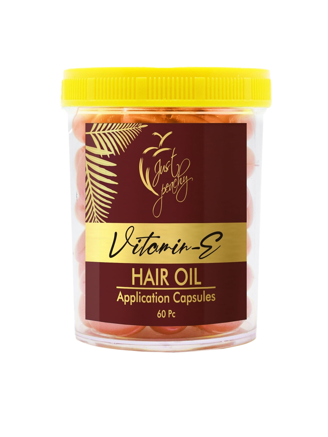 Just Peachy Vitamin E & Aloe Vera Hair Oil Capsules For Dry & Damaged Hair- 60 Capsules