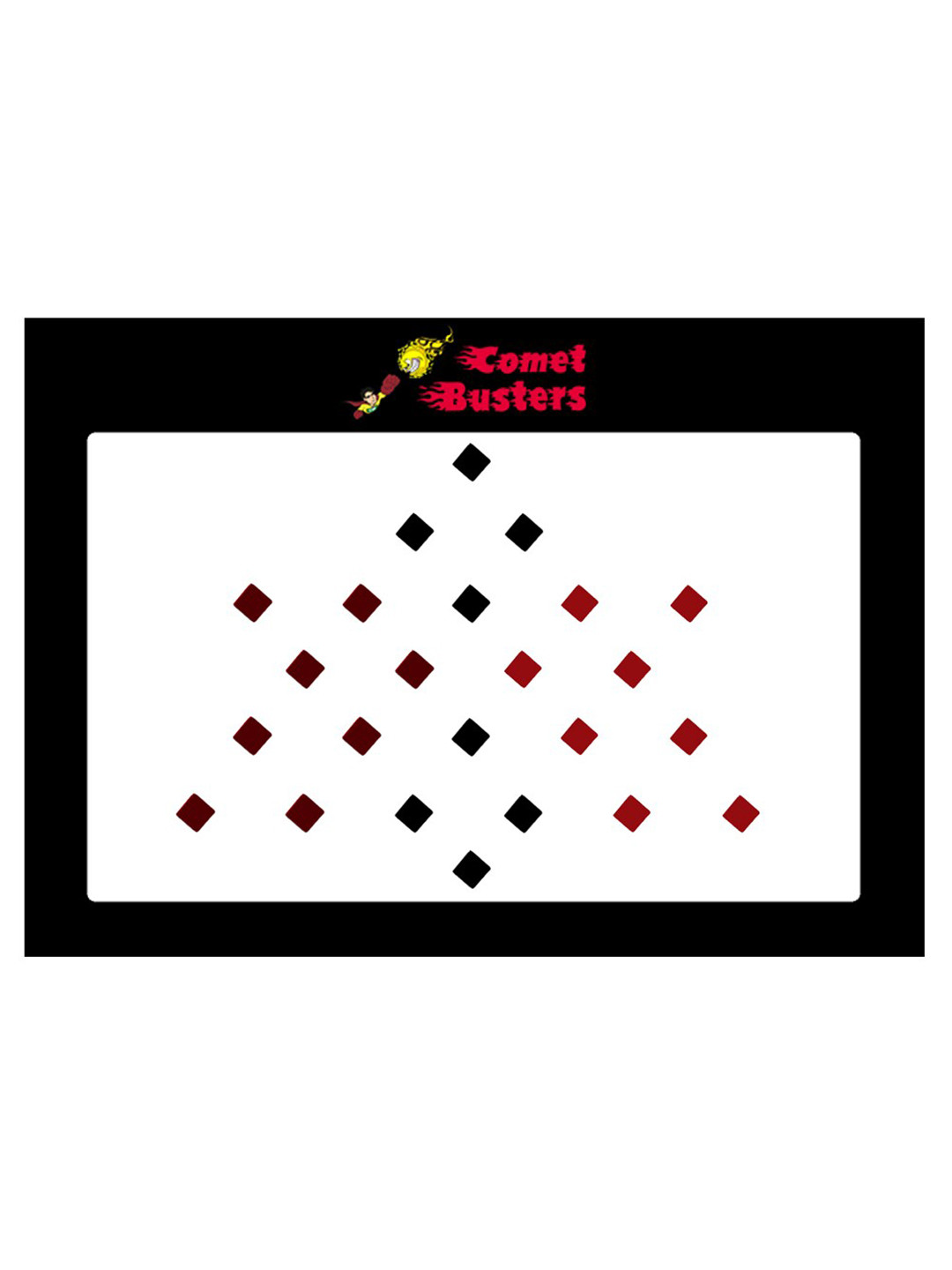 Comet Busters 24 Pcs Reusable Diamond-Shaped Designer Bindis - Red & Black