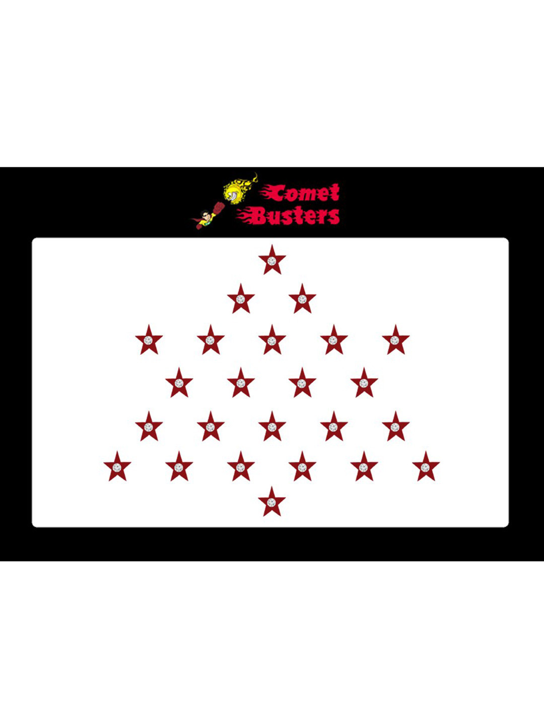 Comet Busters 24 Pcs Embellished Reusable Designer Star Bindis - Red