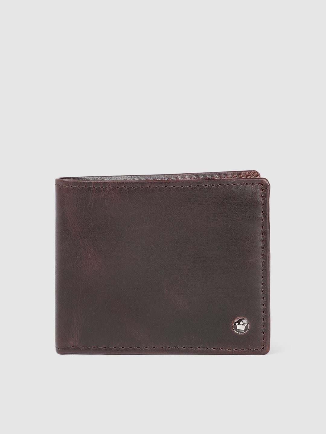 Buy Louis Philippe Men Brown Solid Leather Two Fold Wallet
