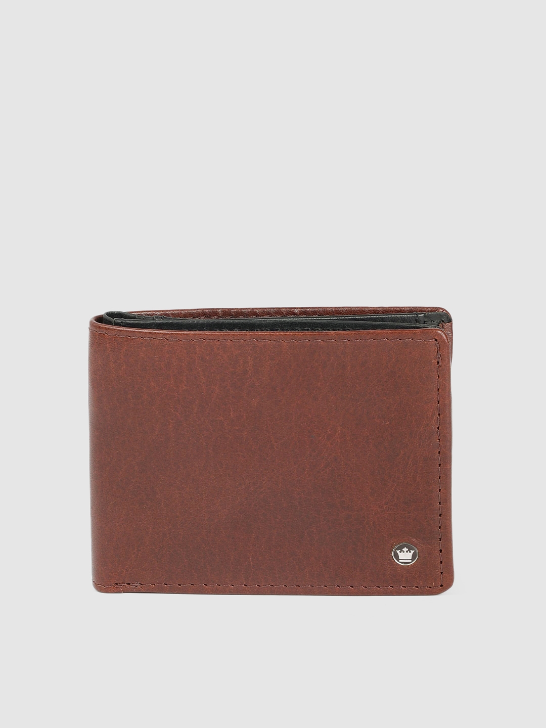 Buy Louis Philippe Men Brown Solid Leather Two Fold Wallet