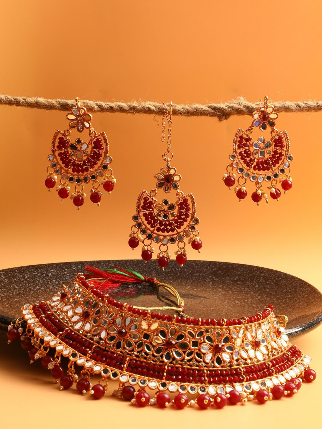 Vita Bella Gold-Plated & CZ Stone-Studded Jewellery Set
