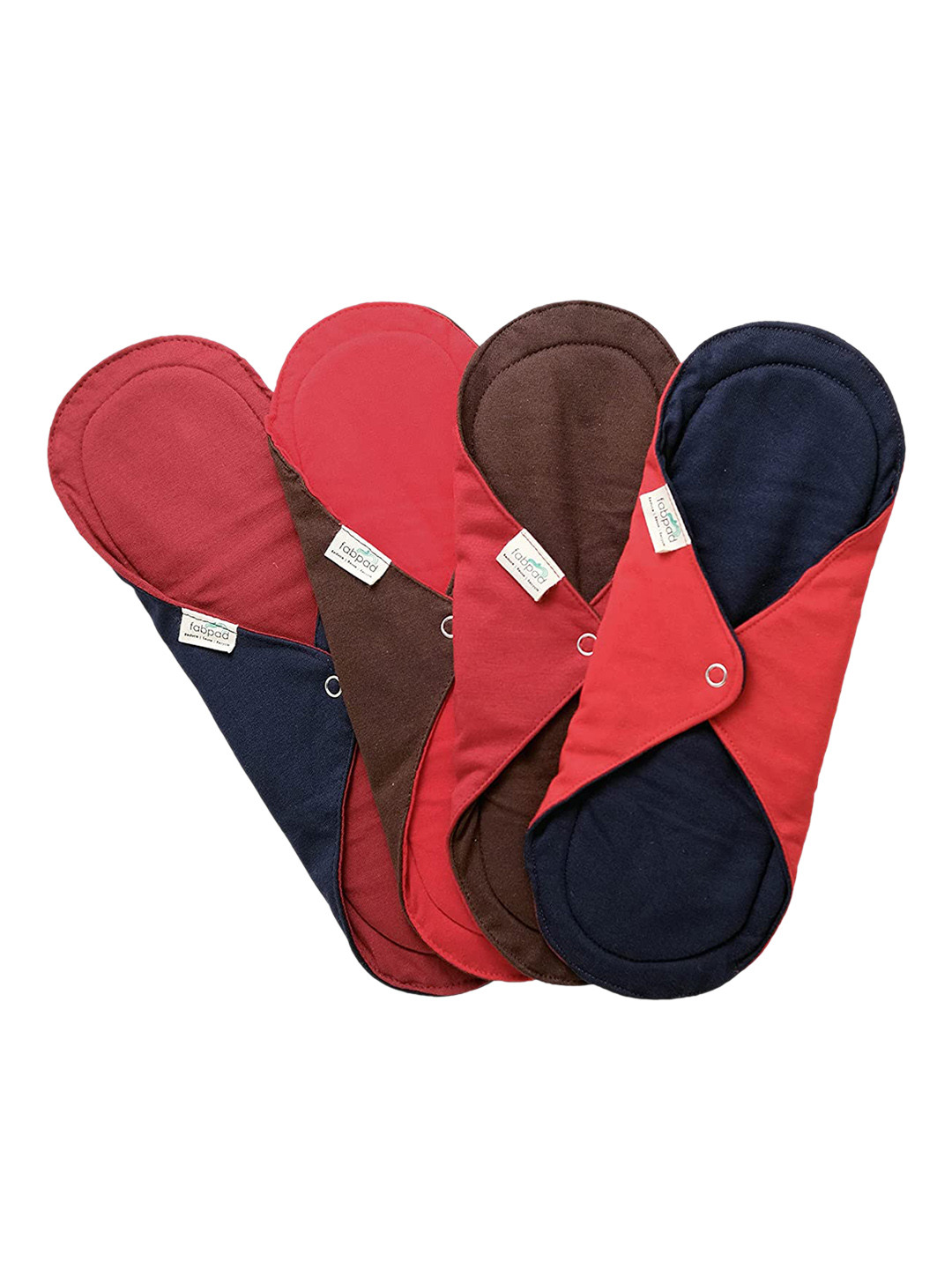 fabpad Set of 4 Assorted Reusable Washable Biodegradable Sanitary Napkins Cloth Pads