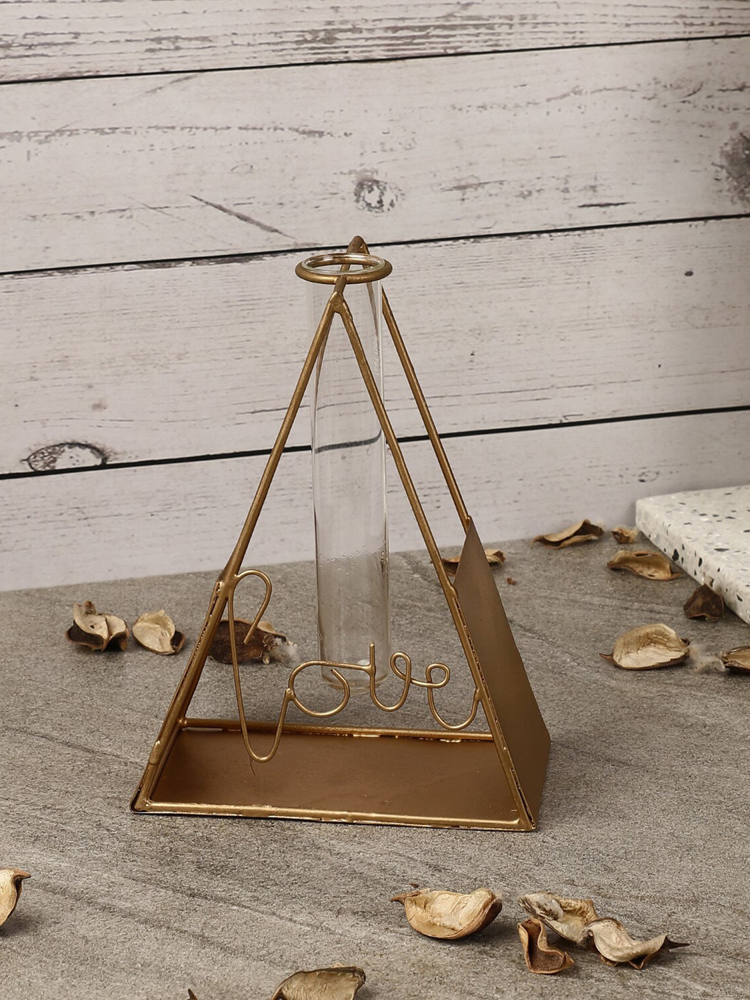 The Decor Mart Solid Love Triangle Testube Planter