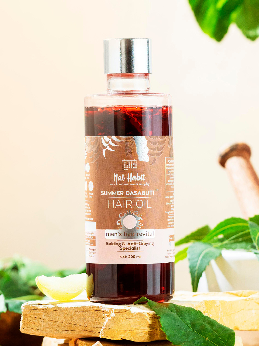 Nat Habit Men Revital Summer Dasabuti Hair Oil For Balding  Anti-Greying - 200ml