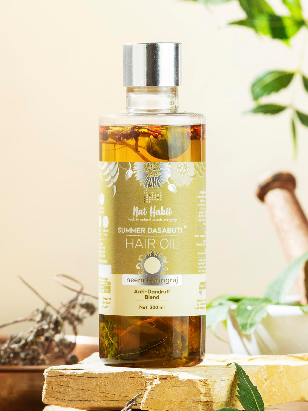 Nat Habit Neem Bhringraj Summer Dasabuti Hair Oil For Anti-Dandruff Blend - 200ml