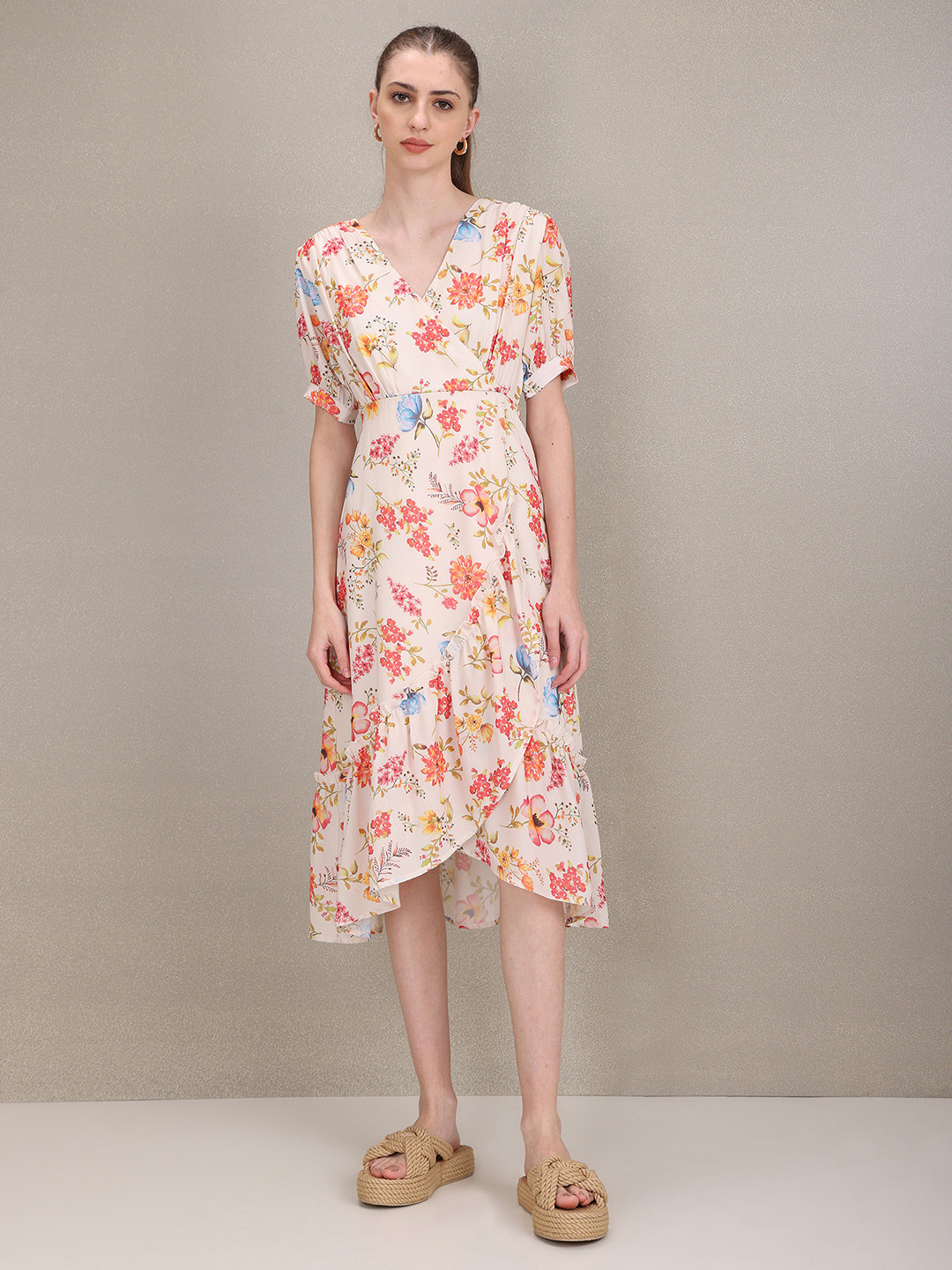 U S Polo Assn Women Floral Printed Wrap Dress