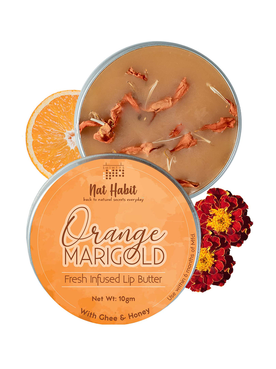 Nat Habit Orange Marigold Lip Butter for Lip Pigmentation & Chapped Lips - 10g