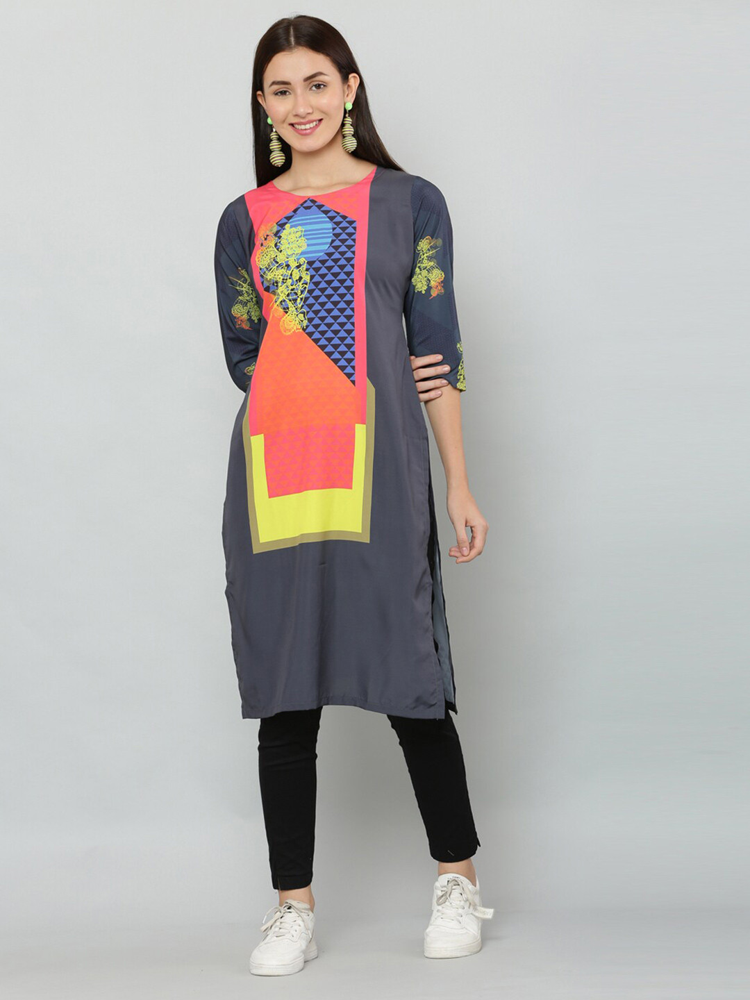 EZIS FASHION Women Printed Crepe Kurta