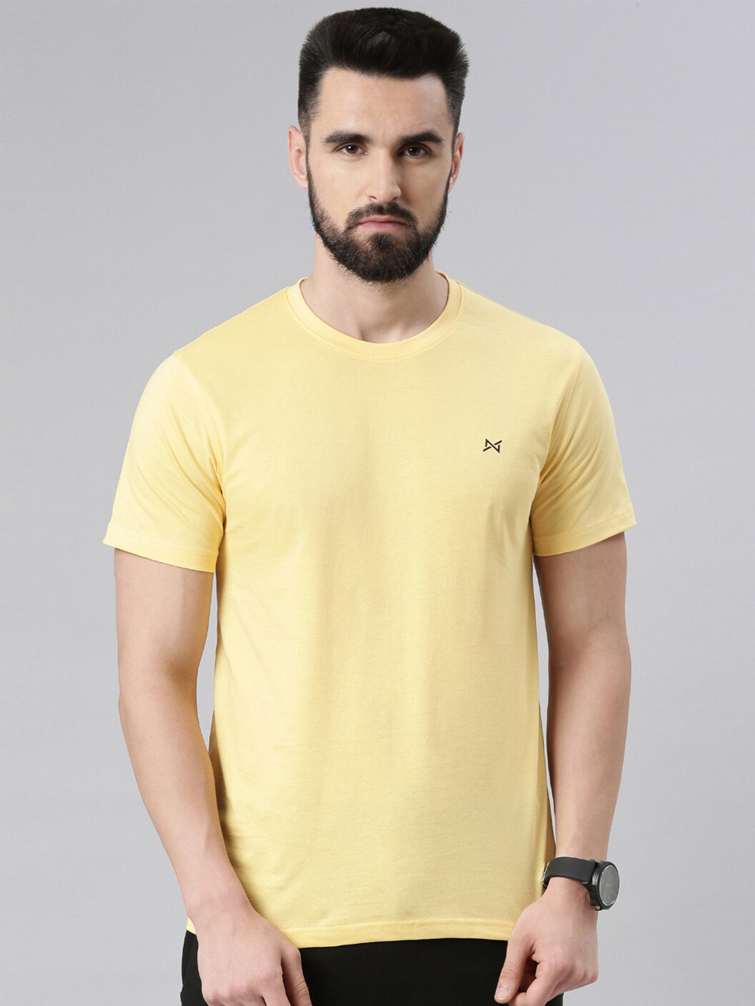 Force NXT Men's Super Combed Cotton Solid Round Neck T-Shirt
